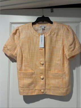 Liz Claiborne Peach Short-Sleeve Tweed Jacket